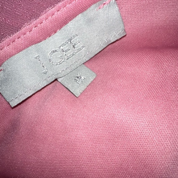 J Gee Pink Tiered Maxi Ruffled V Neck Dress Short Sleeve Boho Cottagecore 1X - Picture 7 of 8